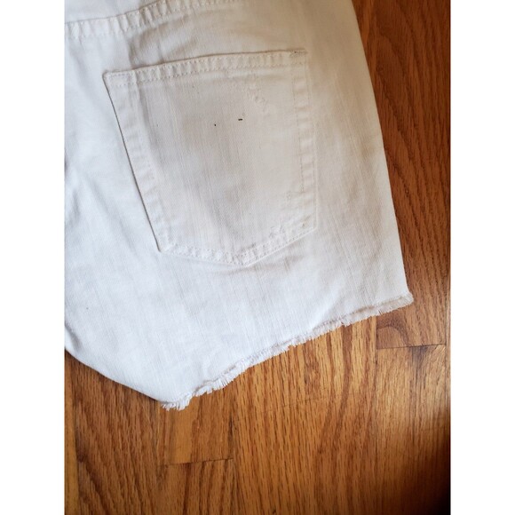 J Crew White Raw Hem Mid Rise Distressed Denim Shorts Size 25 - Picture 6 of 7